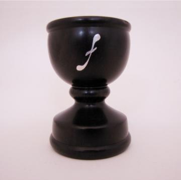 Ebony Egg cup with silver inlay : $113
