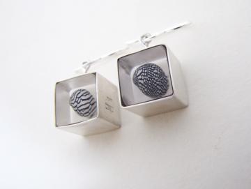 Ear Rings Silver & Zebra Shells : $44