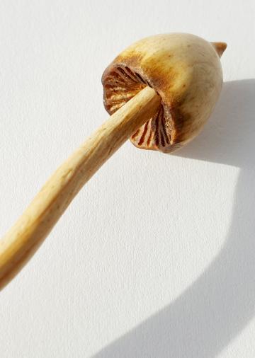 Magic Mushroom Psilocybin Pendant in Yew wood : $45