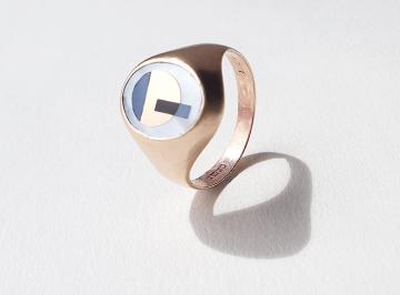 Old Signet ring re-design commission Bauhaus / Art Decco